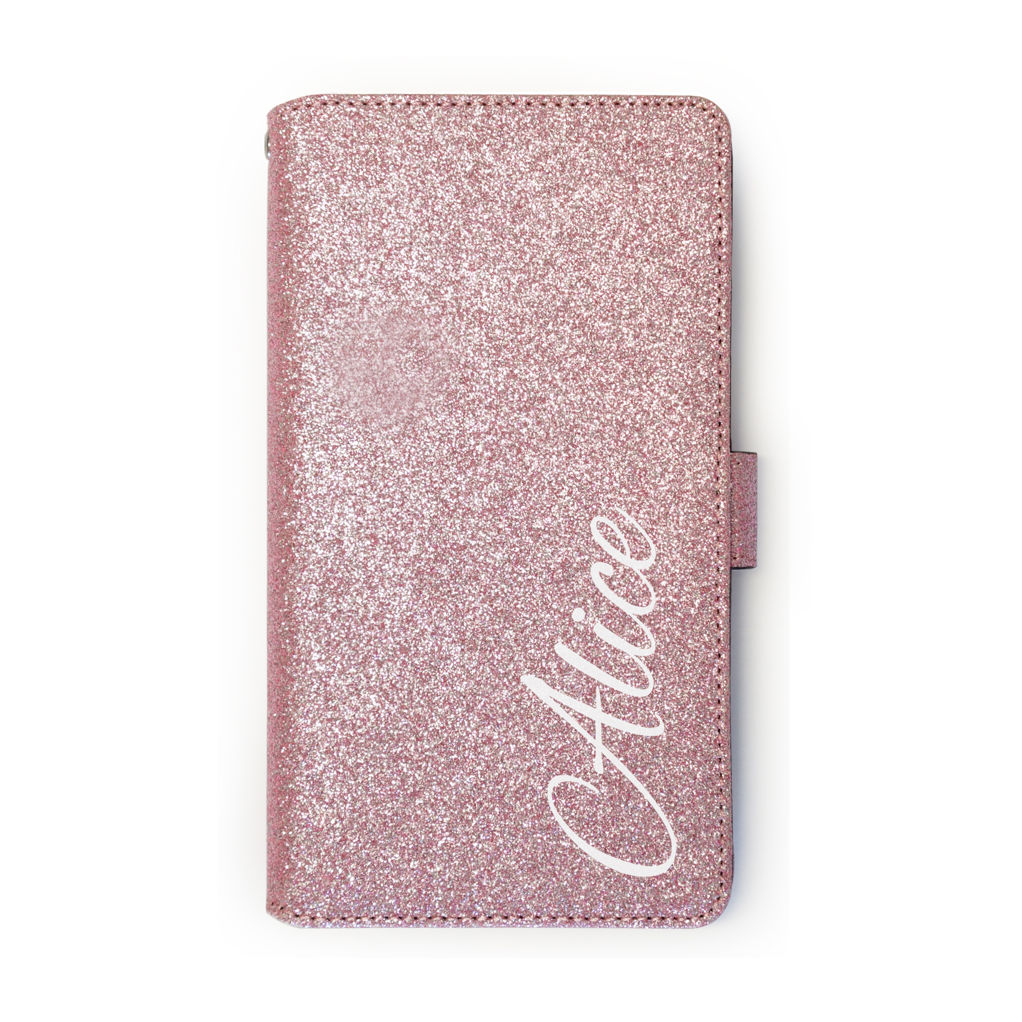 Hairyworm Personalised Initials Rose Pink Leather Glitter Wallet Flip Phone Case Ebay 6852